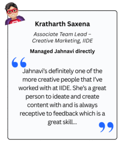 Testimonials for Jahnavi Tyagi — Digital Marketer, Creative Strategist, and Content Creator